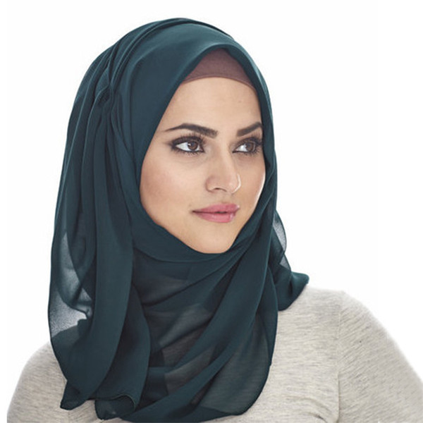 Muslim women's headscarf shawl Hijabs veil Scarves Wraps hood plain high quality Chiffon tippet monochromatic spring