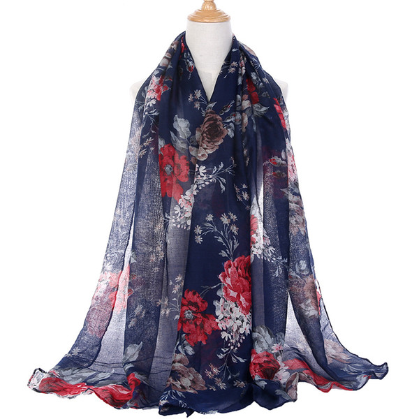 Vintage National Wind scarves Balinese Yarn Lady Big Flower scarves Beach scarves exported Foreign Trade shawls TR027