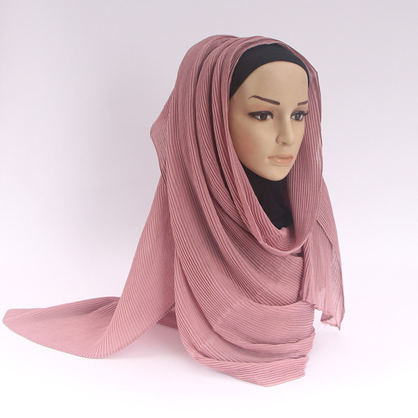 veil fold Crumpled Wrap Hijabs Muslim Scarves Cotton and linen tippet hood Fashion classic high quality monochromatic spring