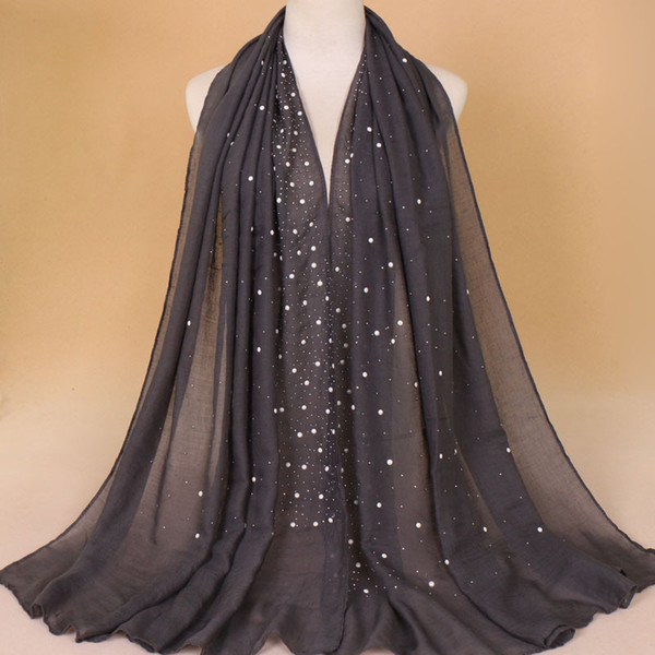 Fashion Cotton And Linen Scarf Solid Color Designer Brand Muslim Lady Hijabs Bead Scarves Popular Shawl 13 78aw Hh