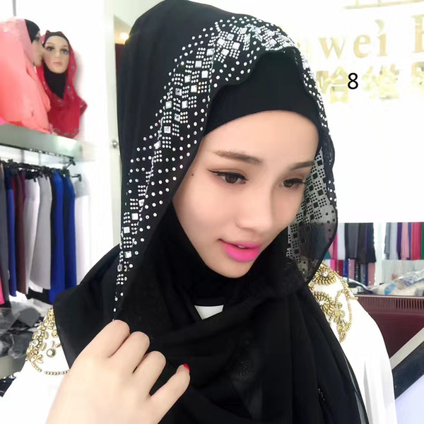 1pc! Muslim Hijab for women Square Scarf Turban Hijab Head Coverings Silky Satin Wraps Fashion Scarves Islamic Bandana Black Big Size 77