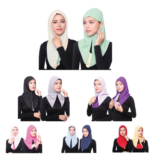 Two-sides wearing Muslim hijab islamic women hijab Muslim hijab jersey scarf hijabs chiffon shawls plain scarves