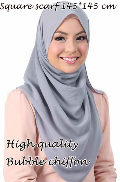 women square plain bubble chiffon shawls fashion muslim kerchief hijabs head wrap shawl scarves/scarf 2017 new brand YW40