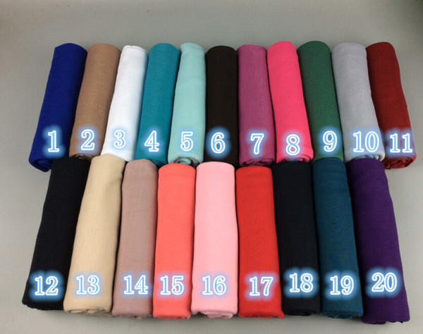 30 Colors NEW Cotton Jersey Hijab Solid Women Scarf Soft Long Shawl Maxi Veils Muslim Hijabs Islamic Scarves Head Wrap Pashmina 180*80cm