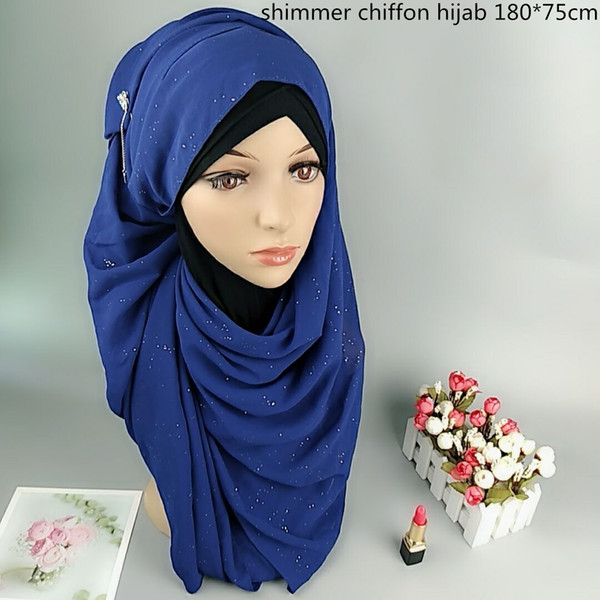 Designer Shimmer Plain Pearl Chiffon Shawl Women Scarf Soft Long Sunscreen Scarves Muslim Hijabs Head Wraps Bandana Beach Towel 10pcs