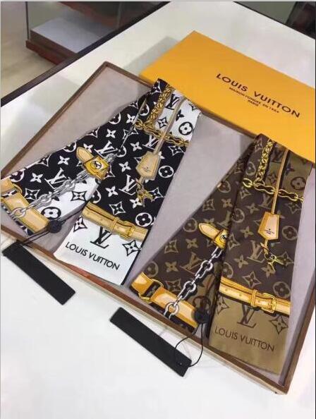 2019 brand designer super soft silk ribbon multi functional luxury fashion headscarf bow tie handbag strap free shipping