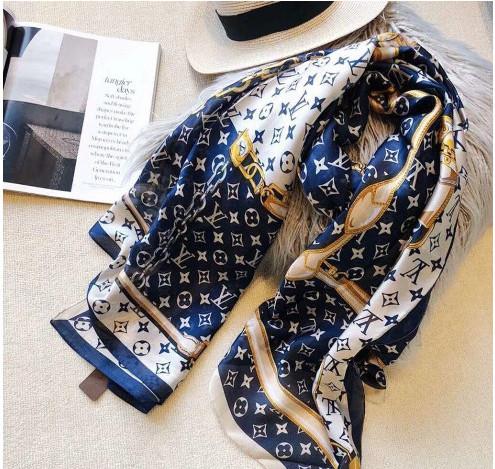 Spring silk scarf 2019 Hot women Letter shawl scarf fashion long neck ring Christmas gift wholesale 180x90cm