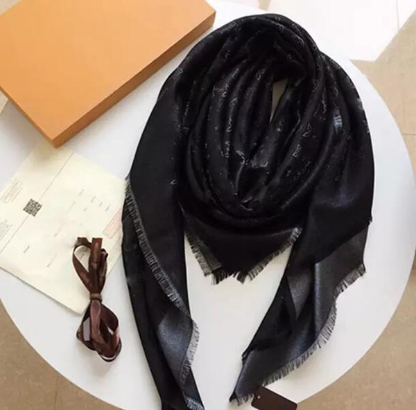 Top Qualtiy Luxury Brand Scarf gold thread design women Scarf wool designer scarf Shawl Ladies Warm Scarves Size 140x140cm without box