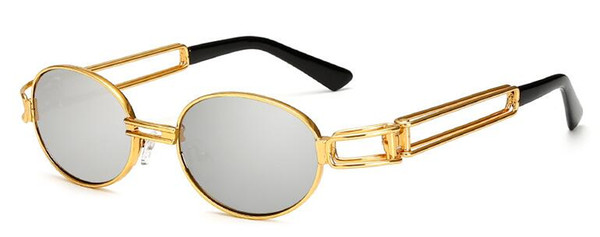 Luxury-Punk new sunglasses, fashionable round frames, classic metal punk, steam RETRO SUNGLASSES