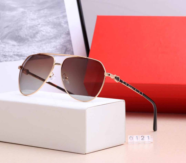 High Quality Classic Pilot Sunglasses Brand Men Womens Sun Glasses tom Eyewear Gold Metal Glass Lenses Original Case bag #0121