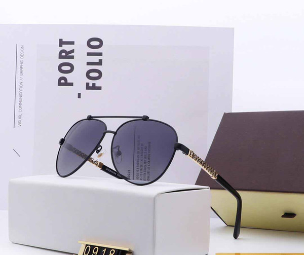 Top Quality Classic Pilot Sunglasses Brand Men Womens Sun Glasses tom Eyewear Gold Metal Glass Lenses Original Case bag #0918