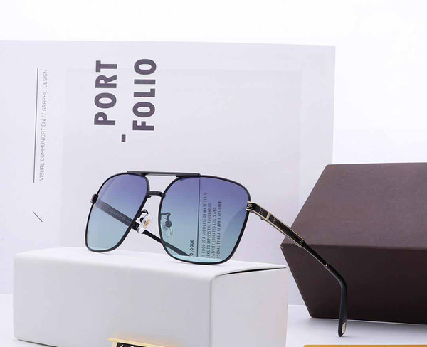 Top Quality Classic Pilot Sunglasses Brand Men Womens Sun Glasses tom Eyewear Gold Metal Glass Lenses Original Case bag #1919