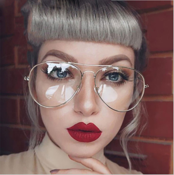 New Brand Designer Clear Lenses Eyeglasses Aviation Women Sunglasses Vintage Fashion Men Optics Sun Glasses Shades oculos VE035