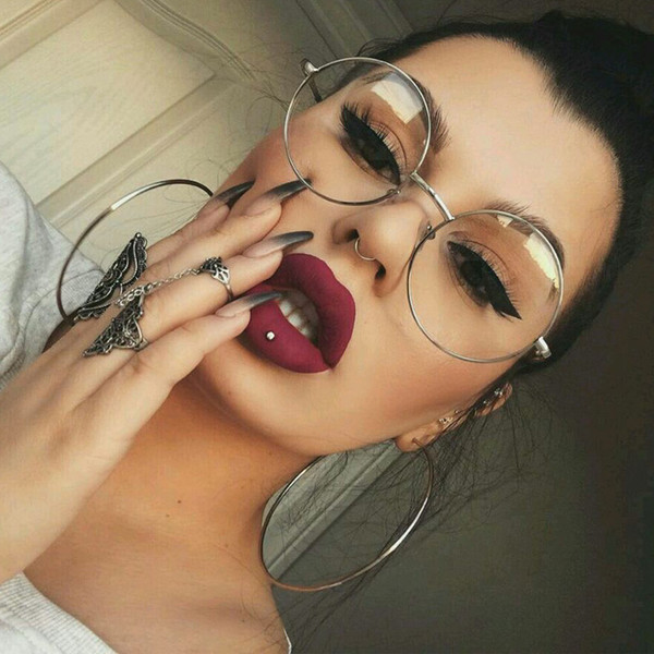 New Gold Clear Glasses Myopia Clear Frame Glasses Women Men Spectacle Eyewear Frame Clear Lens Optical Gold Glasses Lunette VE0125