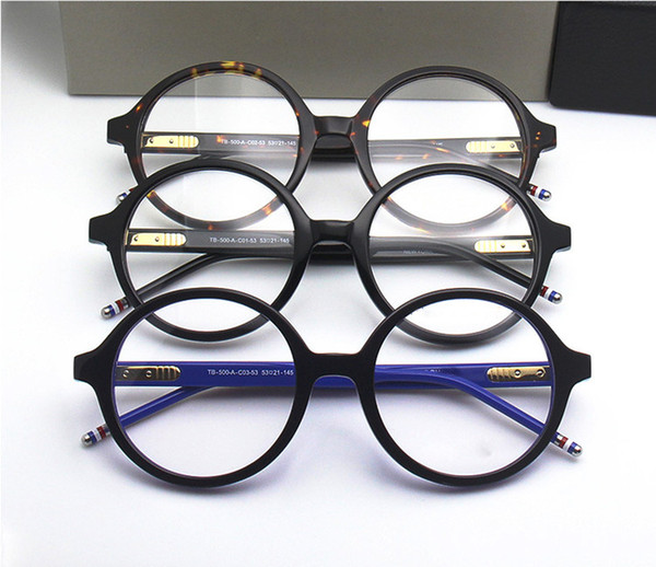 AAA+ TB500 retro-vintage round-frame prescription glasses53-21-145 pure-plank frame fullset case OEM factory outlet