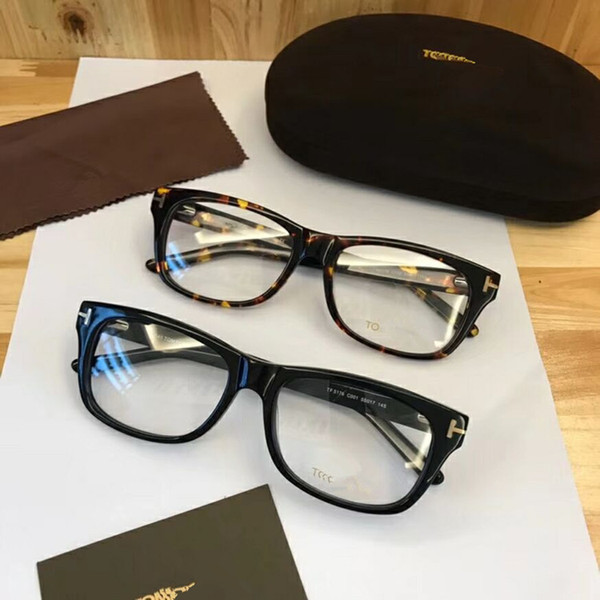 Classical TF5176 frame 55-17-145 high-quality pure-plank full-rim prescription glasses frame eyeglasses unisex full-set case freeshipping