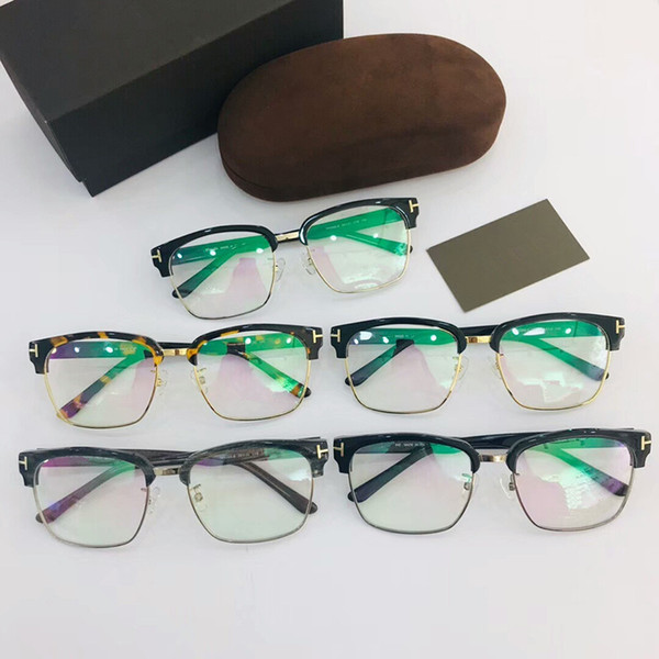 Newarriva high-quality TF5585 eyewear business unisex glasses frame 58-20-140 imported plank+metal frame for prescription glasses OEM outlet