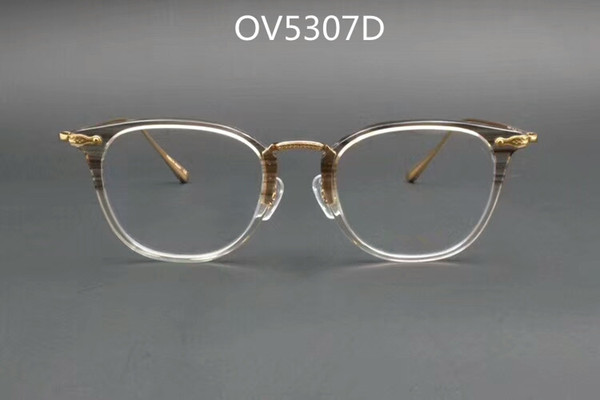 Brand quality OV5307D retro-vintage round frame prescription glasses plank+metal 49-21-145 fashional ultra-light unisex freeshipp OEM outlet