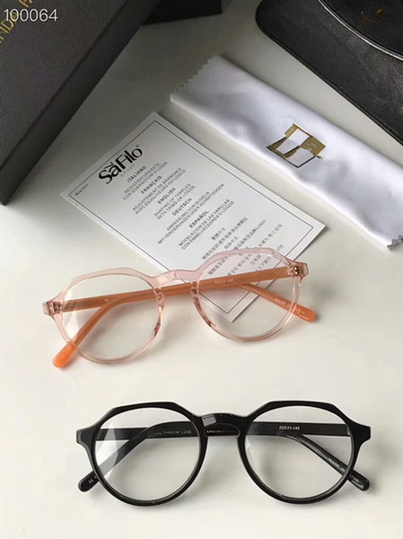 High-quality female glasses frame irregular round pure-plank52-21-145prescription glasses full-set case OEM factory outlet