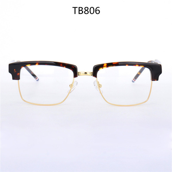 AAA+TB806 male frame eye-brow big-frame square prescription glasses 54-21-145 plank+metal frame fullset case OEM factory outlet