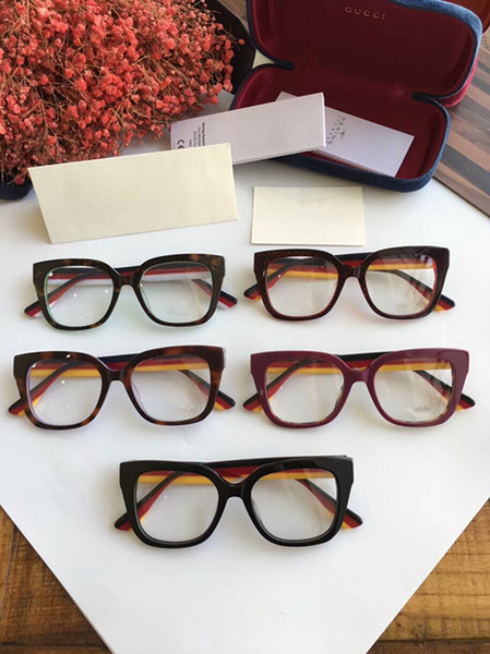 NEW ARRIVAL GG0274 unisex square plank glasses frame51-18-145new-color stripe temple prescription glasses fullset case OEM outlet