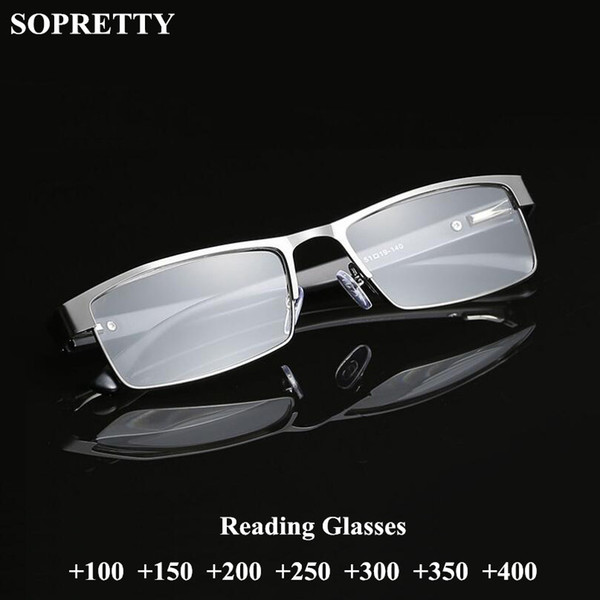 MEN Titanium Alloy Reading Glasses , Unisex Non Spherical 12 Layer Coated Lenses Eyeglasses (+1.0 +1.5 +2.0 +2.5 +3.0 +3.5+4.0 ) with box