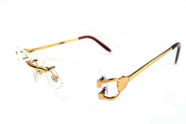 fashioin brand designer round circle oval buffalo horn glasses clear lenses rimless glasses for women with red box silver gold frame