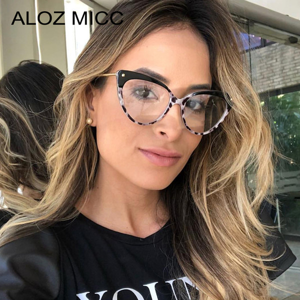 ALOZ MICC Fashion Cat Eye Glasses Women Brand Designer Vintage Eyeglasses Female Transparent Lens Glasses Frame A638