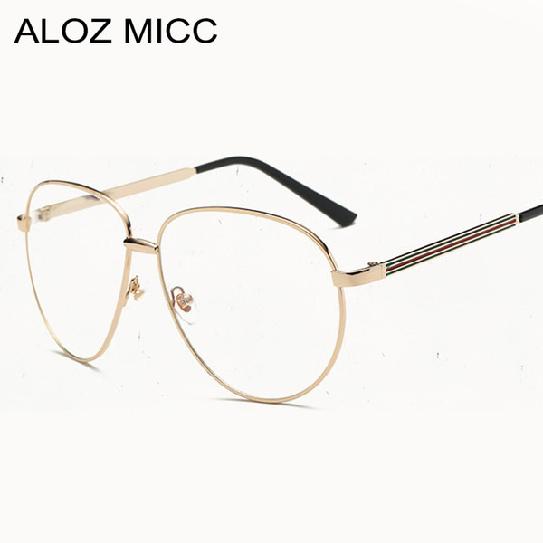 ALOZ MICC Fashion Pilot Vintage Metal Frame Frames Women Men's Eyewear Optical Frame Unisex Brand Glasses Clear Glasses A106