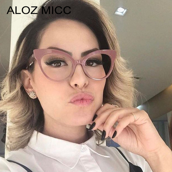 ALOZ MICC Retro Clear Glasses Frame Women High Quality Optical Eyeglasses Brand Deaign Cat eye Clear Lens Glasses A636