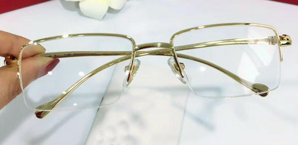 wholesale new fashion designer optical glasses 5634296 retro metal half-frame transparent lens animal vintage classic clear eyewear