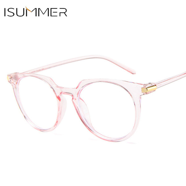 ISummer Fashion Women Glasses Frame Men AntiBlue Light Eyeglasses Frame Vintage Round Clear Lens Glasses Optical Spectacle