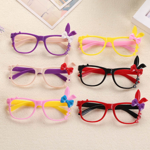 Cartoon glasses children's mirror frame Korean bow rabbit decorative frames baby decorative glasses