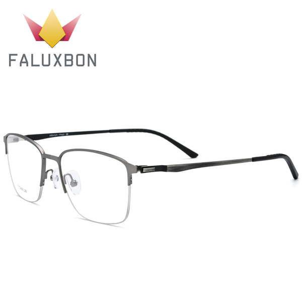 Titanium Alloy Semi Rimless Prescription Glasses Frame Men Rectangle Alloy Myopia Spectacle Frame Male Optical Eyeglasses