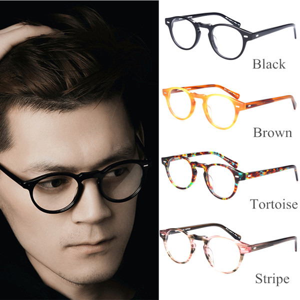 Top Quality Acetate Optical Glasses Frame Vintage Round Brand Design Eyeglasses Women Men's Glasses 5186 Oculos De Grau