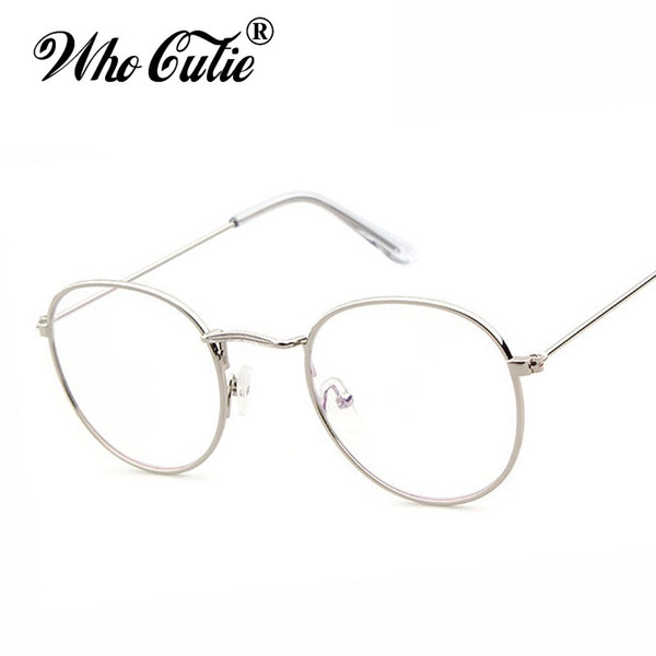 WHO CUTIE 2017 Round Fake Circle Glasses 3447 Clear Optical Lens Men Women Computer Gold Eyeglasses Brand Designer Oculos OM324