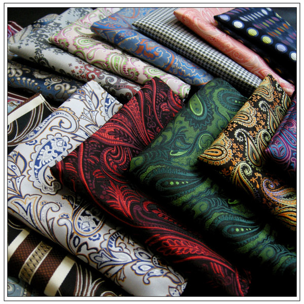 Wholesale Assorted Mens Pocket Squares Hankies Hanky Handkerchief Large Size Accessory Free Shipping Neckties Ties