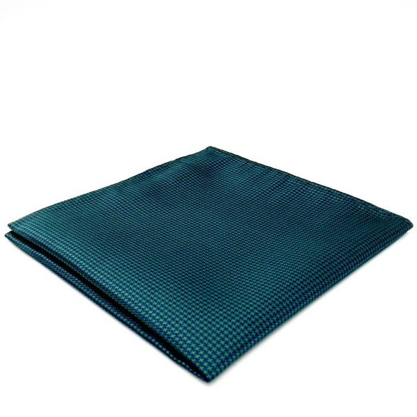 YH28 Turquoise Solid Silk Classic Jacquard Woven Fashion Handkerchief