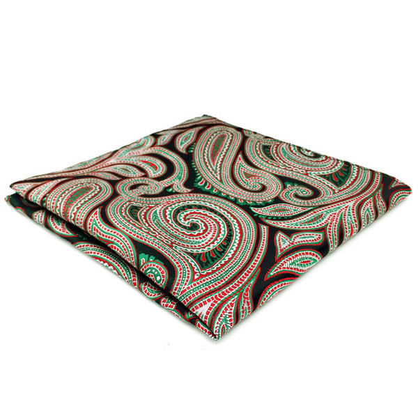 DH8 Paisley Multicolor Mens Pocket Square Silk Wedding Classic Handkerchief Brand New Fashion Hanky