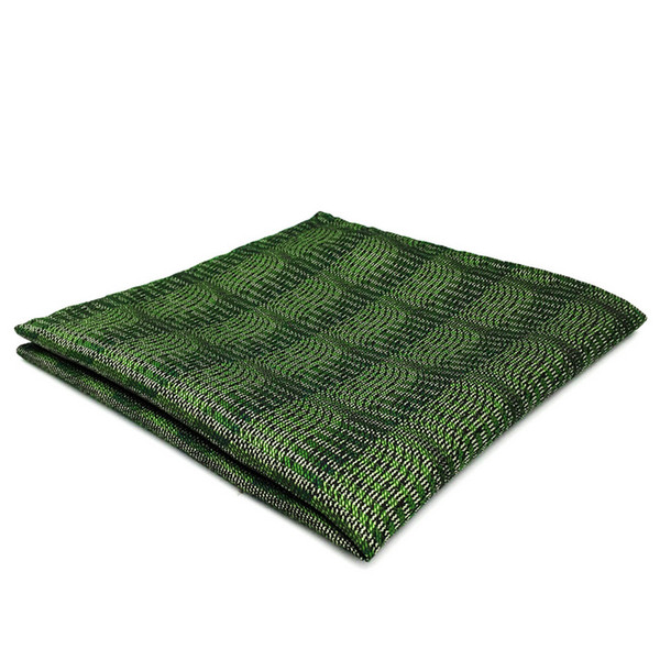 DH5 Deep Green Abstract Mens Pocket Square Silk Fashion Handkerchief Novelty Dress Acceossories Hanky