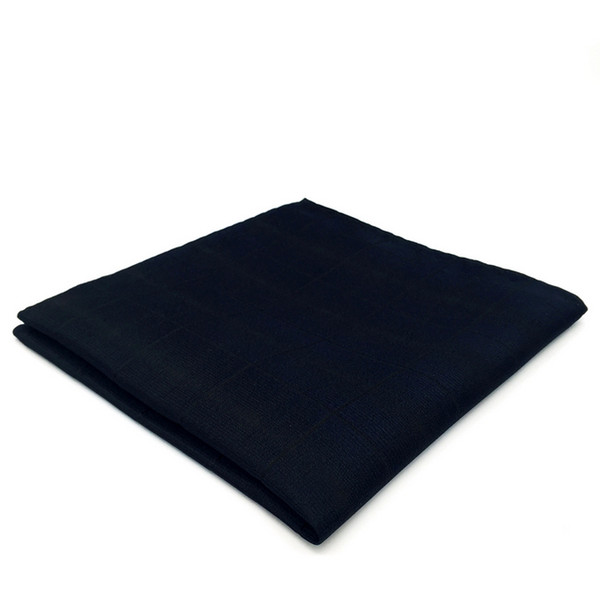 EH20 Solid Navy Checkes Silk Mens Pocket Square Groom Classic Handkerchief Fashion Dress Hanky