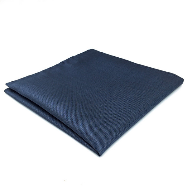 DH20 Navy Solid Mens Pocket Square Silk Dress Classic Hanky Wedding Fashion Handkerchief