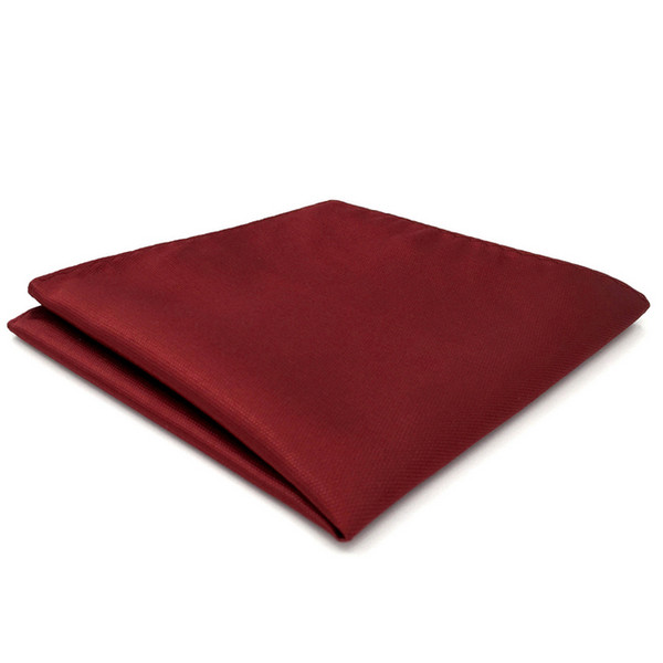 CH33 Classic Red Solid Mens Pocket Square Silk Brand New Handkerchief Fashion Wedding Acceossories Hanky