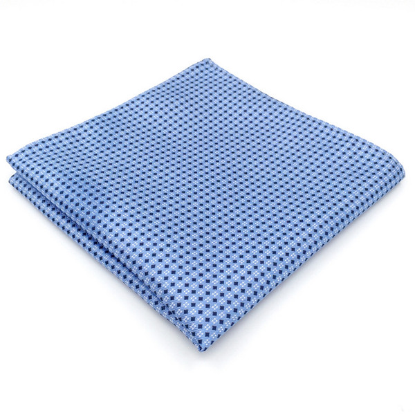 BH6 Azure Polka Dots Silk Mens Pocket Square Wedding Classic Handkerchief Brand New Dress Hanky