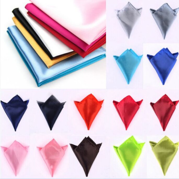 Handkerchiefs Mens Satin 35 Solid Color 22*22 cm Handkerchief Wedding Party Hanky Pocket Square for Father's Day business tie gift