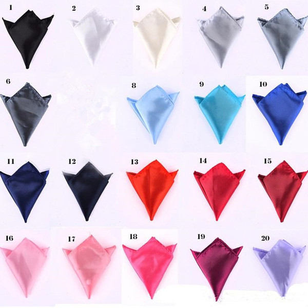 Fashion Mens formal wear suits pocket handkerchief solid color square handkerchiefs Solid Color Free Shipping