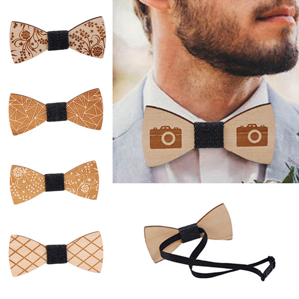 Fashion Wood Elegant Gentleman Bow tie Handmade Wedding Party Bowties High Quality Wooden Men Ties Unique Desigh