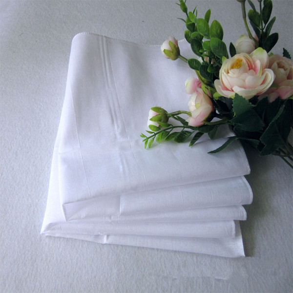 New 100% Cotton Male Table Satin Handkerchief Cotton White Knit Handkerchief Hand Towel Sweat Towel 28cm D0047