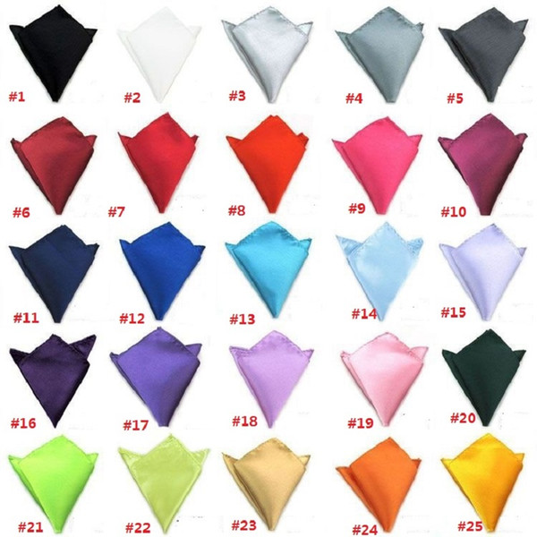 New Fashion Classic Men Handkerchief Hanky Tower Polyester Silk Suit Pocket Towel 25Colors 22*22cm Pocket Square