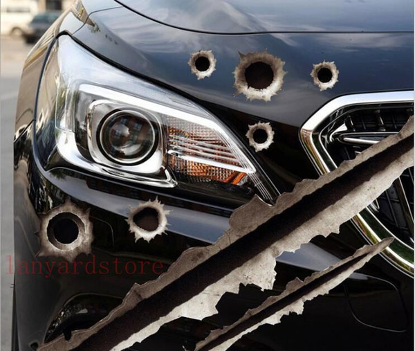 3D stereo bullet hole car sticker creative personalized car sticker suit scratch proof and waterproof wholesale